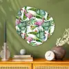 Inductie beschermer - Flamingo - Bladeren - Afdekplaat voor kookplaat - Tropisch Wandcirkel Organisch Plexiglas middel -sfeer2