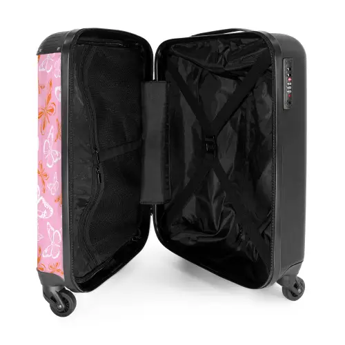 Patroon van gekleurde vlinders NBS - Handbagage koffer - Unisex middel -binnenkant