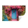 Bloemen - Deur - Roze Muursticker klein -3d