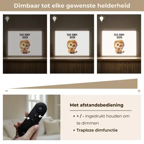 Egel - Wit - Dieren - Quote - Hart Light Box met batterij (Wandlamp kind) middel -USP_dimbaarNL