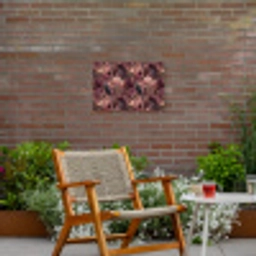 Vogels - Bladeren - Roze Tuinposter op houten frame 2 cm dik klein 845 -sfeer3