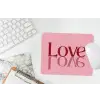 Love - Roze - Spiegeling muismat rubber klein -witbureau