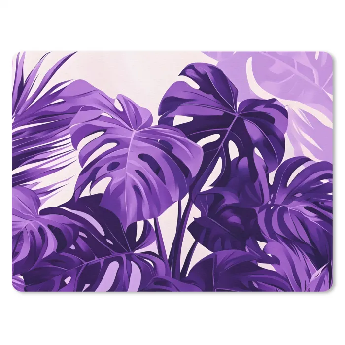 Bladeren - Paars - Tropisch - Abstract muismat rubber klein -3d