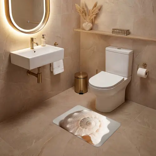 Schelp - Detail - Beige WCmat klein -sfeer3