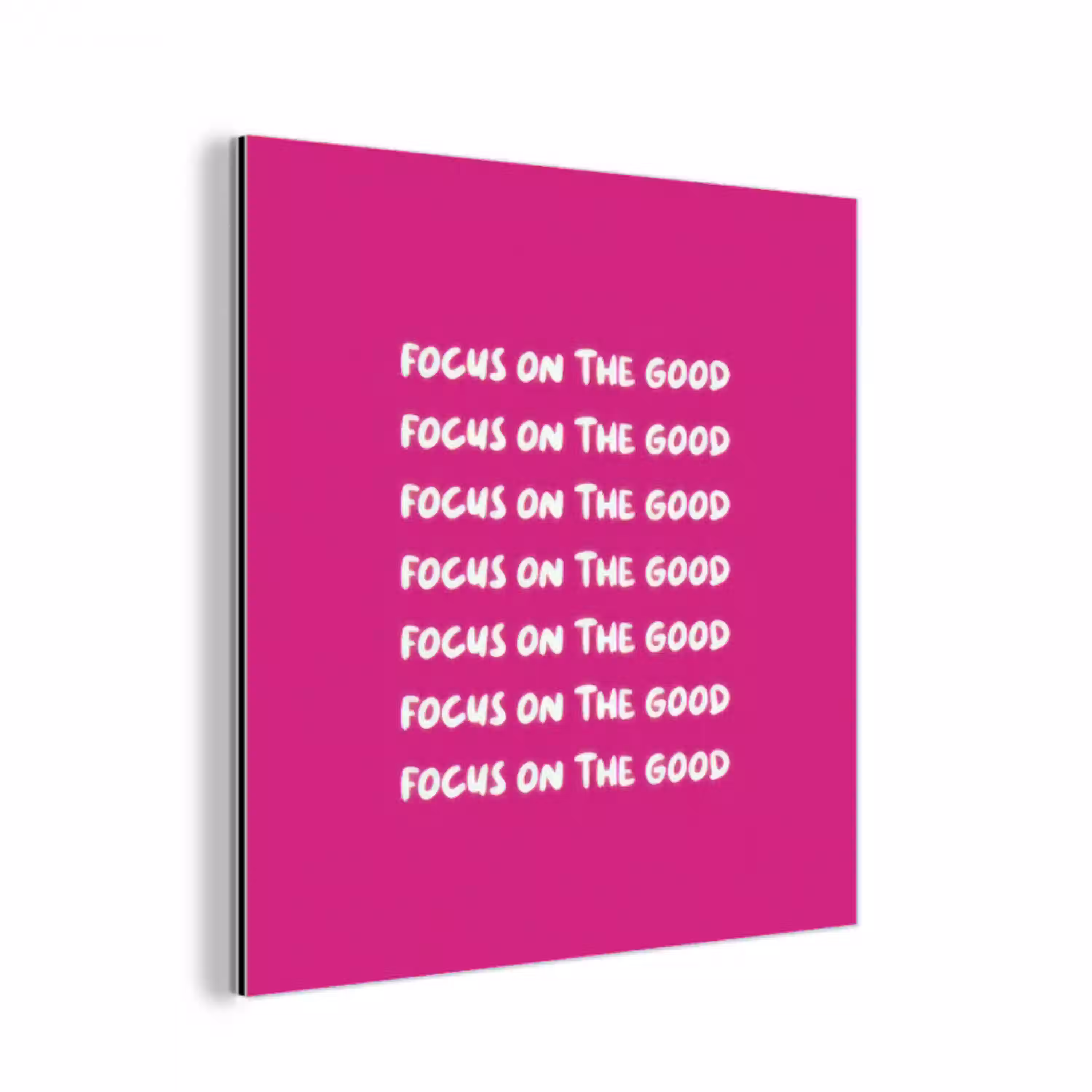 Focus on the good - Roze - wit aluminium wit klein -3d