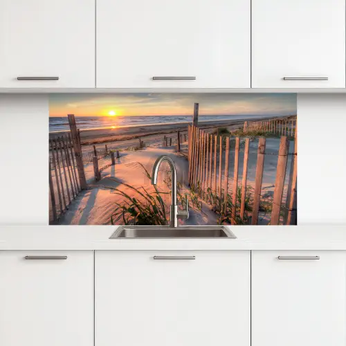 Strand - Zee - Duin - Zonsondergang - Landschap keuken achterwand 2 middel -3d