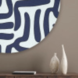 Abstract - Modern - Blauw Akoestische PET Vilt - Rond klein 838 -sfeer5_closeup