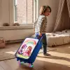 Meisje met paarse draak onder regenboog Kinderkoffer - Blauw klein -sfeer1
