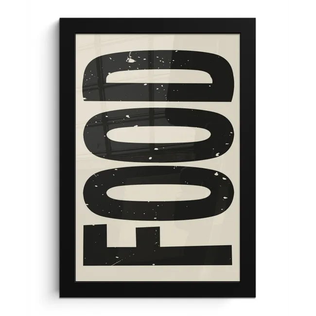 Japandi - Eten - Vintage - Decoratie fotolijst zwart zonder passe partout klein -3d