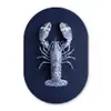Kreeft - Porselein - Delfts - Blauw Wandcirkel Ovaal Forex klein -3d
