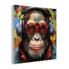 Chimpansee - Aap - dieren - Graffiti - Bril - Koptelefoon - Kleuren plexiglas 5mm klein -z3d