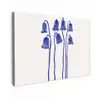 Bloemen - Blauw - Lijnen - Bloemblaadjes canvas 2cm klein -z3d