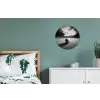 Golfbal - Wazig - Zwart Wandcirkel aluminium klein -slaapkamer