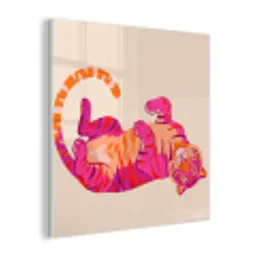 Tijger - Roze - Oranje plexiglas 5mm klein -z3d
