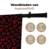 Zwart - Harten - Rood Wandkleed katoen klein 269 -sfeer2