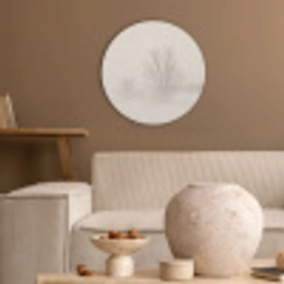 Boom - Mist - Sneeuw - Winter - Minimalistisch Akoestische PET Vilt - Rond klein -sfeer1