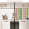 Ruit - Patroon - Kleurrijk keuken achterwand 2 middel 871 -voor-na2_NL
