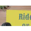 Ride or die - Geel - Blauw muismat rubber klein -closeup