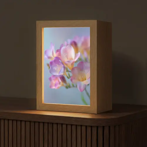Bloemen - Paars - Overloop - Meeldraden Light Box met kabel (Tafellamp) klein -z3d_website