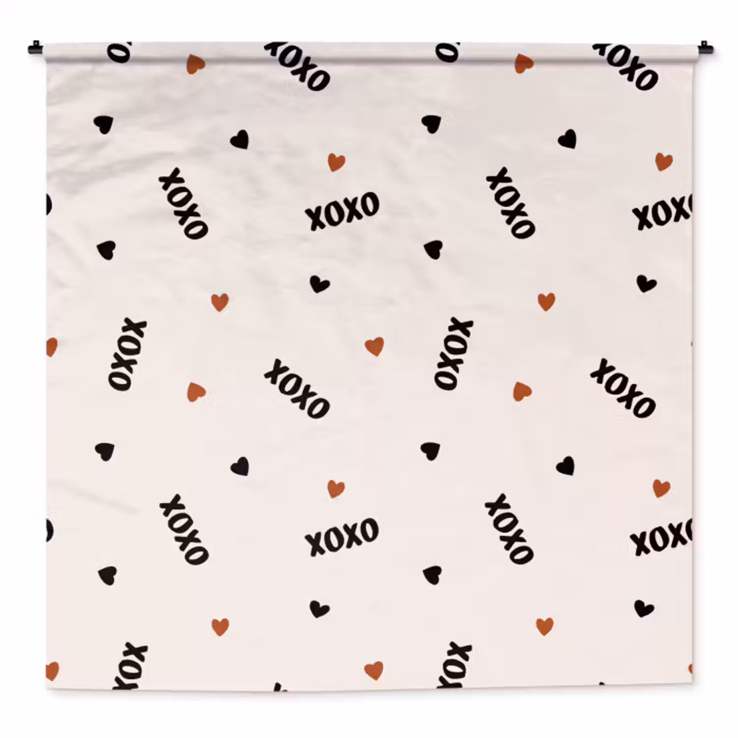Wandkleed - Beige - Hartjes - Patroon