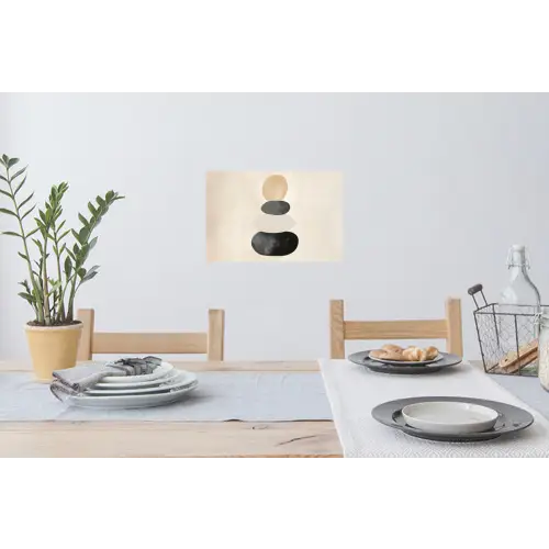 Japandi - Wabi sabi - Beige Muursticker klein -eettafel
