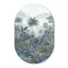Jungle - Landschap - Blauw Wandcirkel Ovaal Forex klein -3d