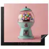 Kauwgom - Retro - Snoep - Roze Inductie beschermer vinyl 3mm middel -3d