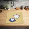 Theepot - Kopje - Beige - Illustratie Inductie beschermer vinyl 3mm middel -sfeer5
