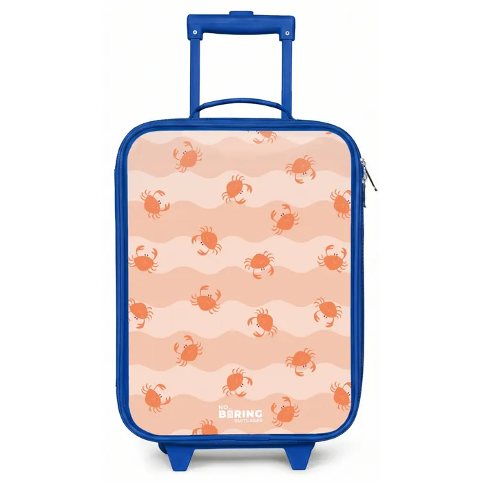 Oranje krabben op golvende achtergrond Kinderkoffer - Blauw klein -zz3dotto