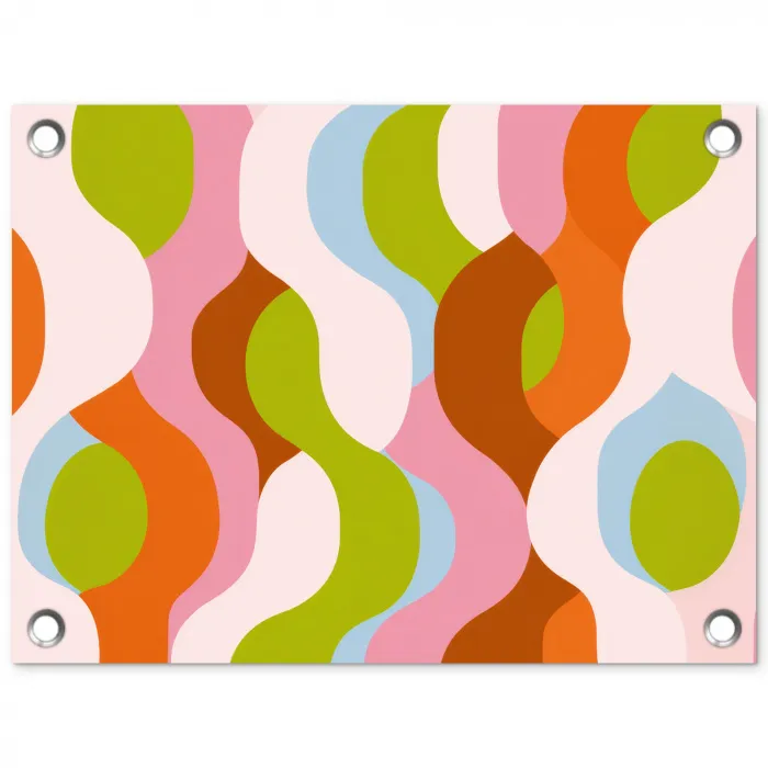 Abstract - Vormen - Roze tuinposter los doek klein -3d