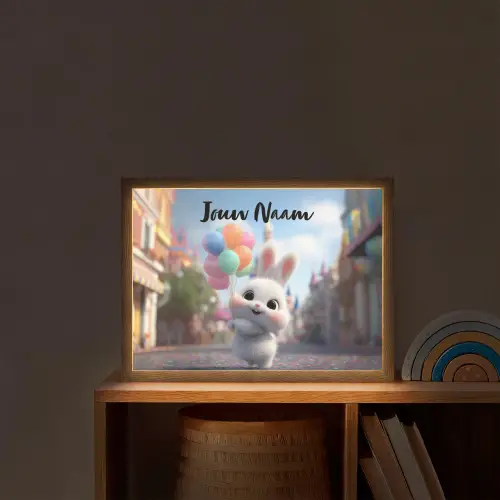 konijn - Ballonnen Light Box met batterij (Wandlamp kind) middel -sfeer1_kind