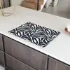 Bladvormen - Blauw - Patroon - Wit Inductie beschermer vinyl 3mm klein 276 -sfeer8