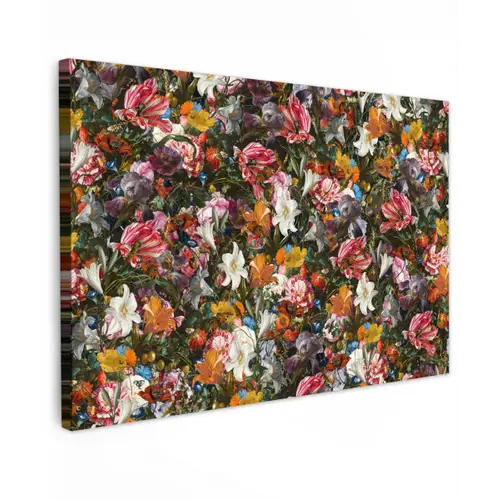 Bloemen - Vlinder - Design - Kunst - Abstract - Schilderij - Oude meesters canvas 2cm klein -z3d