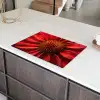 Close up - Bloem- Rood Inductie beschermer vinyl 3mm klein -sfeer8