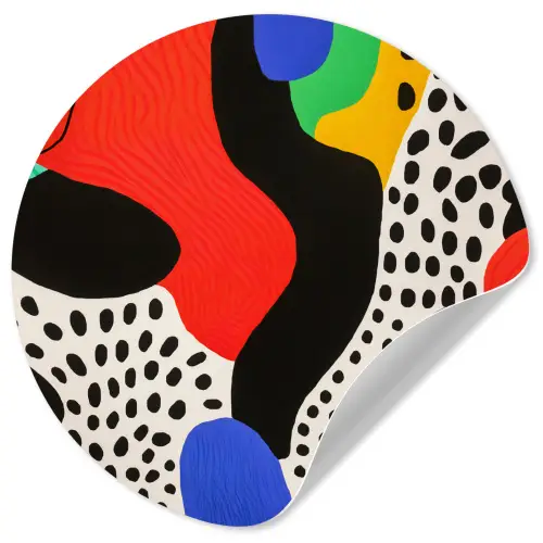 Abstract - Vormen - Kleuren - Stippen Wandcirkel behangsticker klein -3d