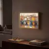 Gracht - Huizen - Kunst - Art Light Box met batterij (Wandlamp) middel -sfeer1
