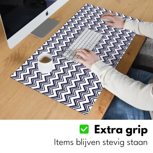 Oceaan - Golven - Blauw - Wit Muismat XXL klein 681 -sfeer3