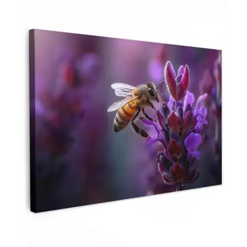 Honingbij - Paarse bloemen - Details canvas 2cm klein -z3d