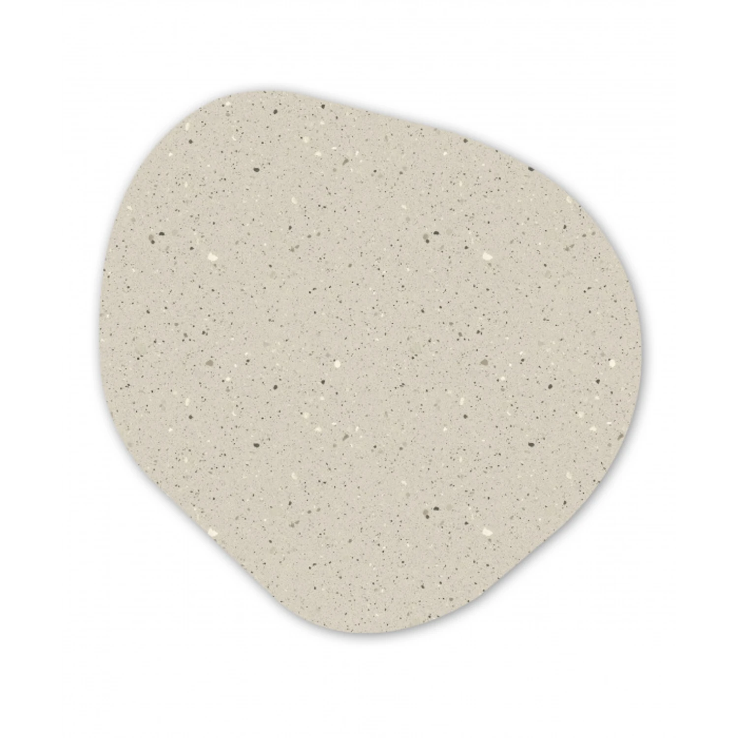 Lichtbeige - Terrazzo - Grijs Wandcirkel Organisch Forex 3mm klein 629 -3d