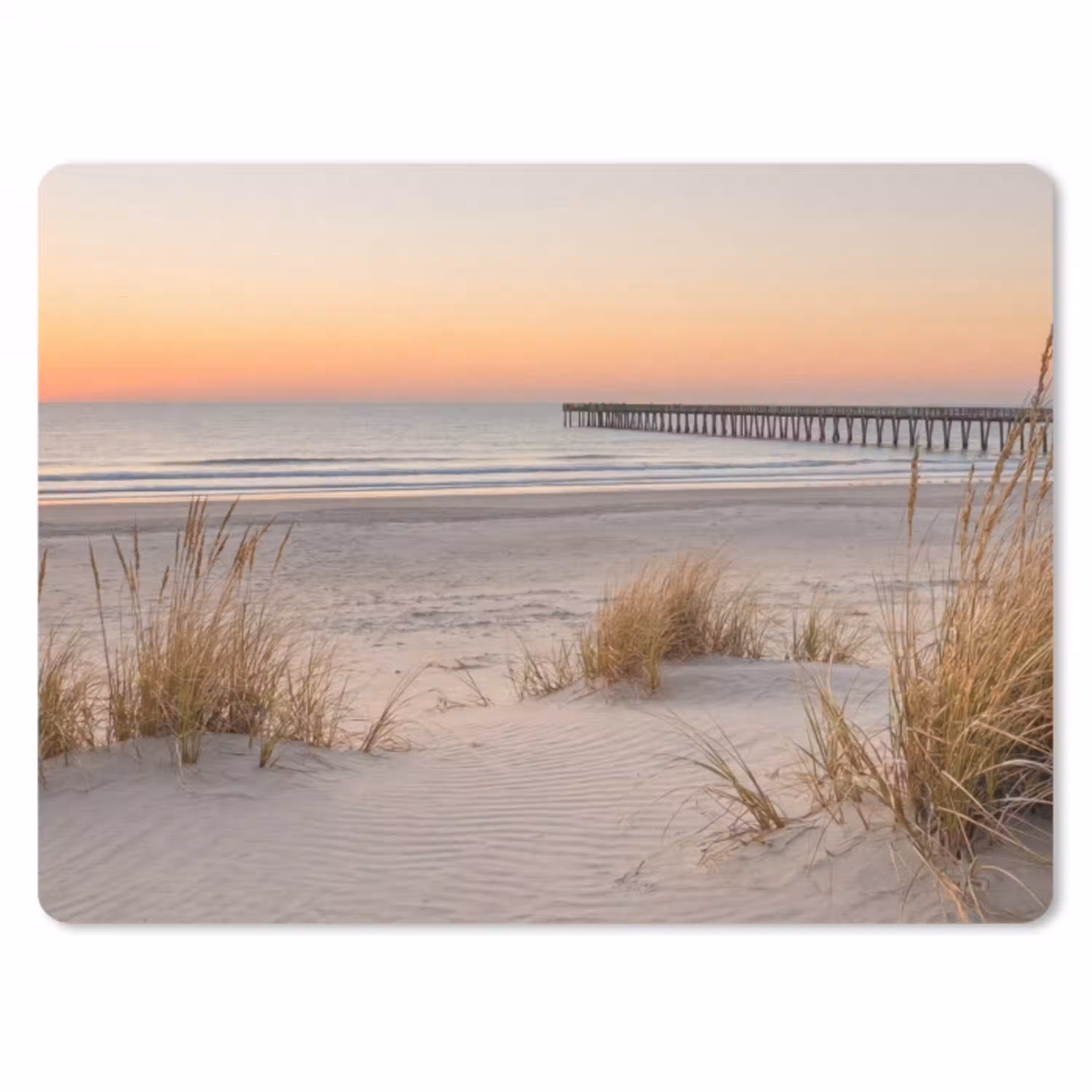 Pier - Zonsondergang - Strand muismat rubber klein -3d