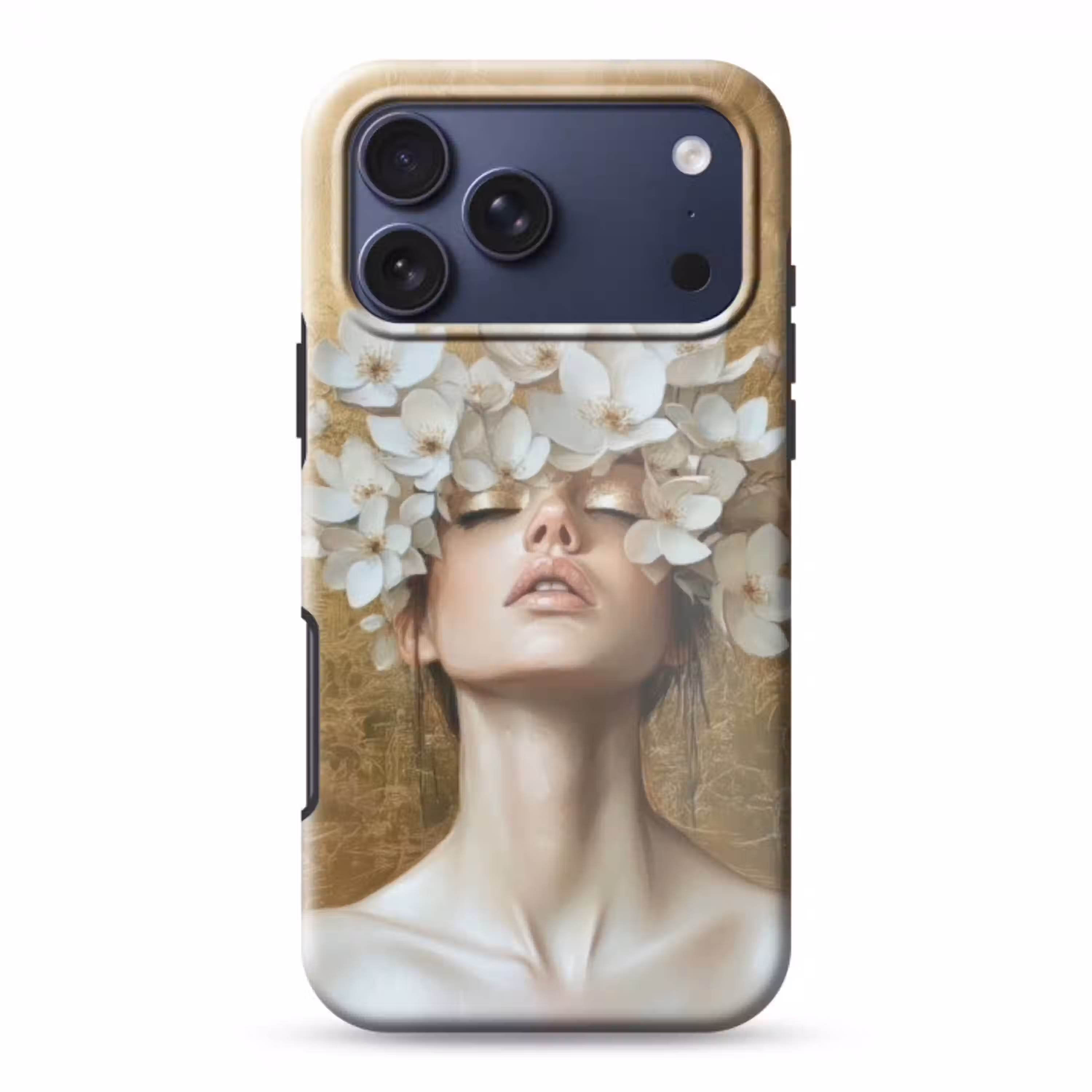 Gezicht - Bloemen - Goud - Abstract Toughcase MagSafe Apple iPhone 17 Pro Max klein -3d