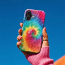 Regenboog - Tie dye - Kleurrijk - Blauw Toughcase MagSafe Apple iPhone 17 klein -Sfeer1V