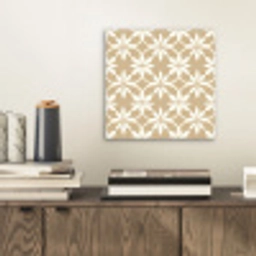 Bloemen - Patroon - Beige aluminium wit klein 46 -sfeer1