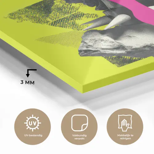 Buste - Verf - Geel plexiglas 5mm klein -sfeer2