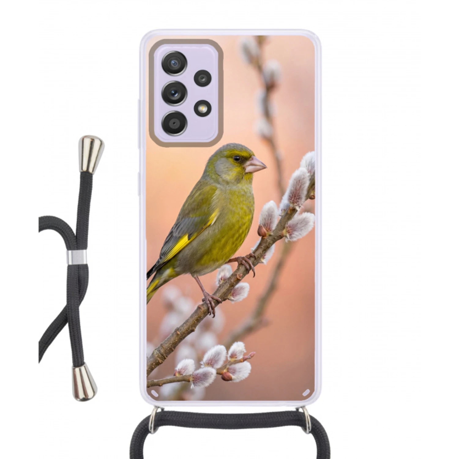 Groenling - Katjes - Lente - Natuur - Zacht Hoesje Samsung Galaxy A52 5G met koord klein -3d