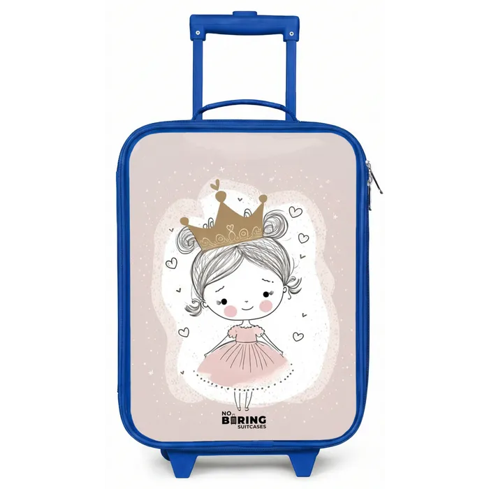 Prinses op gekleurde achtergrond met hartjes Kinderkoffer - Blauw klein -zz3dotto