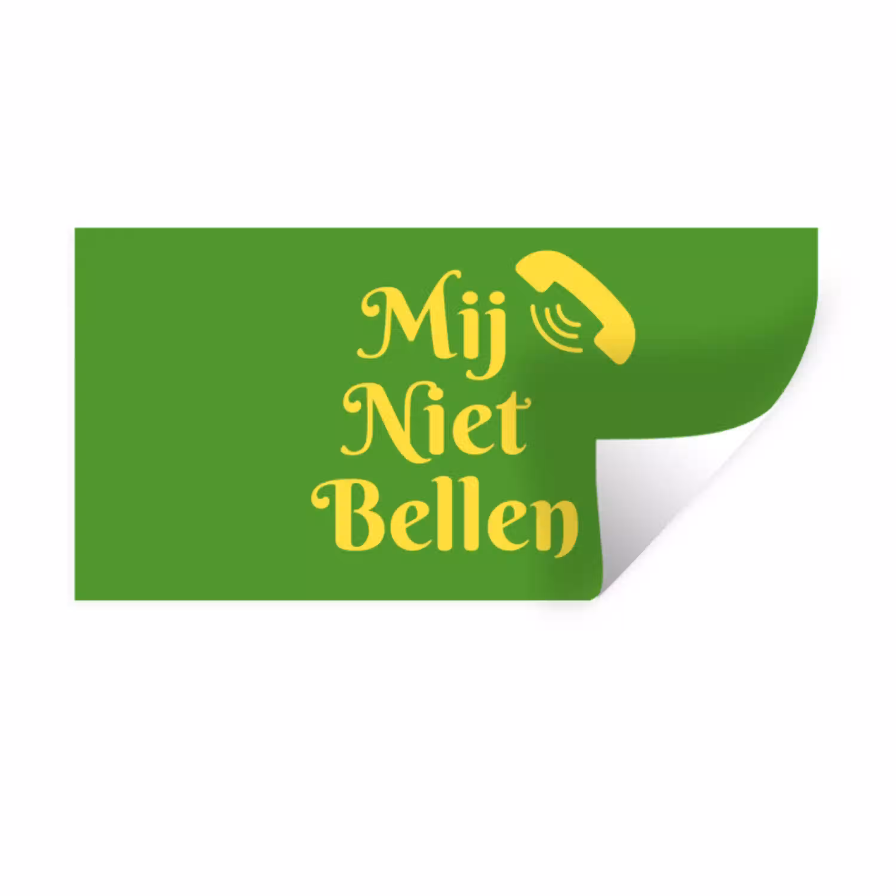 Mij niet bellen - Telefoon - Groen Muursticker klein -3d