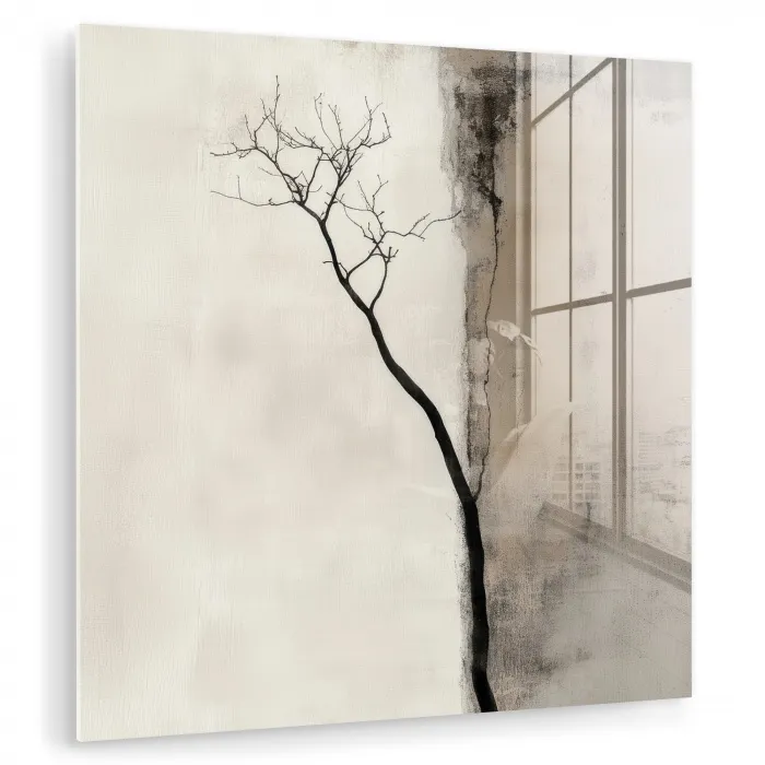 Wabi sabi - Plant - Beige plexiglas 5mm klein -zzzproduct_nieuw