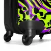 Wilde dierenprint in paars, limoengroen en zwart NBS - Handbagage koffer - Volwassenen Unisex middel -wiel