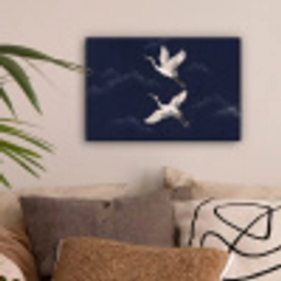 Kraanvogels - Nachthemel - Blauw canvas 2cm klein -sfeer1